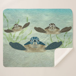 Sea Turtles Sherpa Blanket
