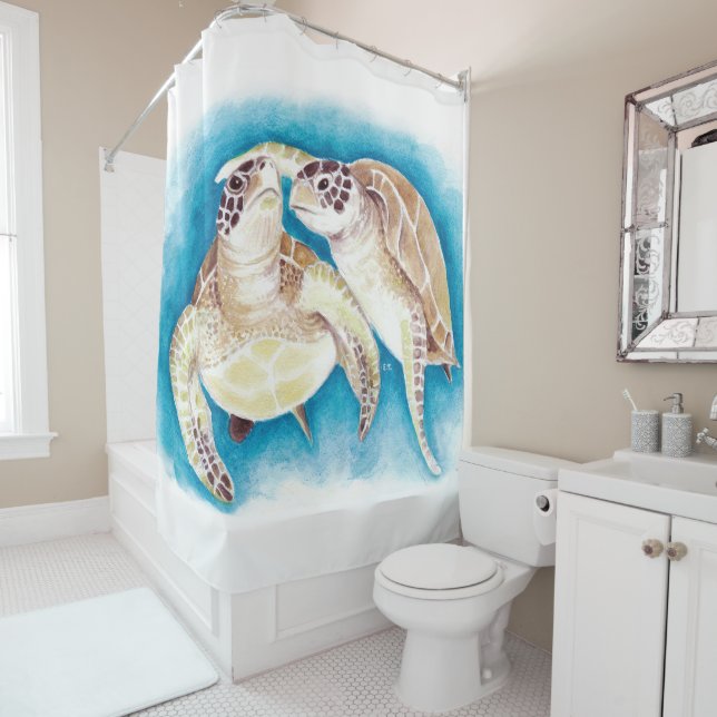 Sea Turtles Shower Curtain (In Situ)