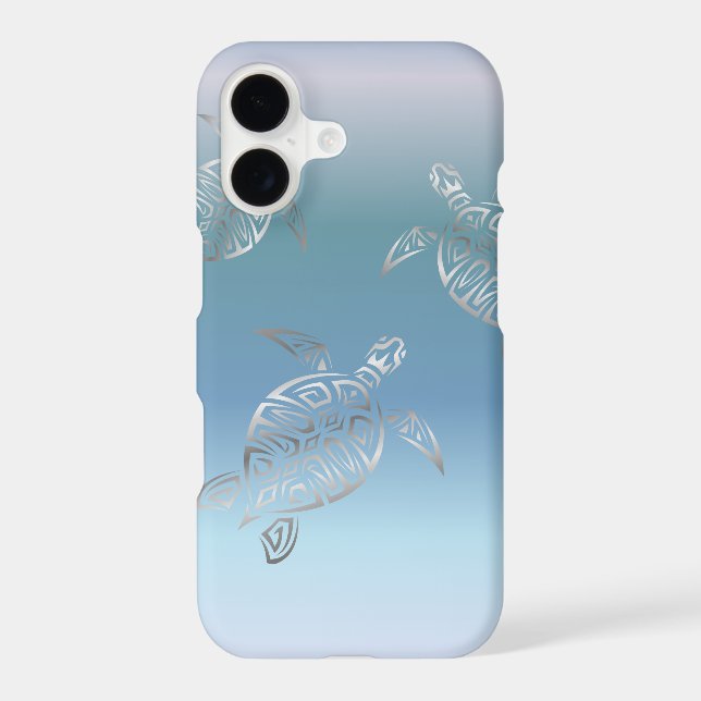Sea Turtles Silver Blue Gradient (Back)