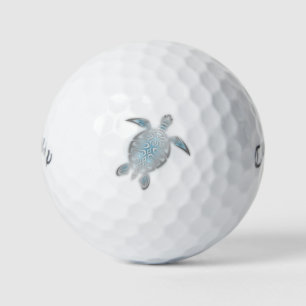 Sea Turtles Silver Coastal Maritime  Golf Balls