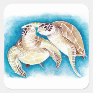Sea Turtles Square Sticker