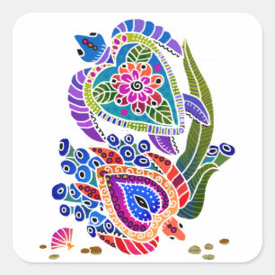 SEA TURTLES stickers - customise background