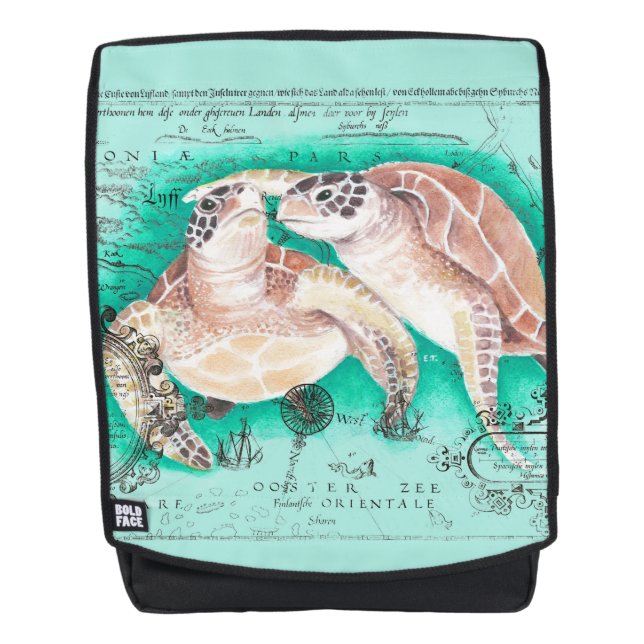 Sea Turtles Teal Backpack (Front)