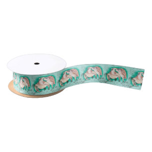 Sea Turtles Teal Satin Ribbon