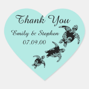 Sea Turtles Thank You Heart Sticker