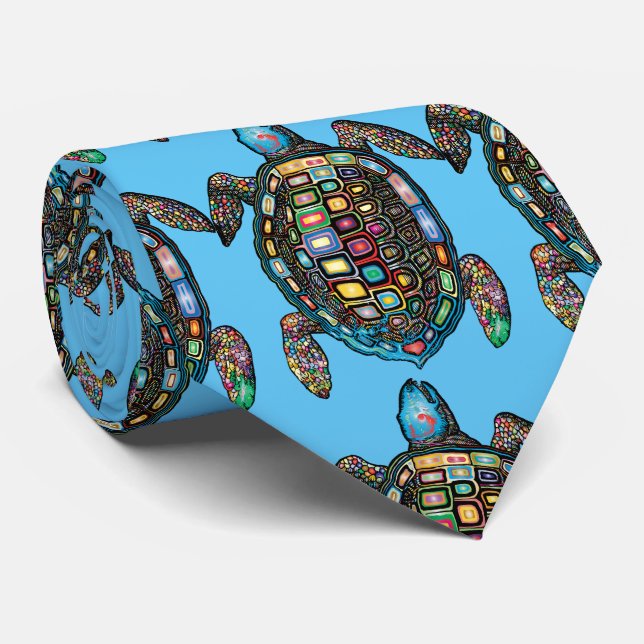 Sea Turtles Thunder_Cove Tie (Rolled)