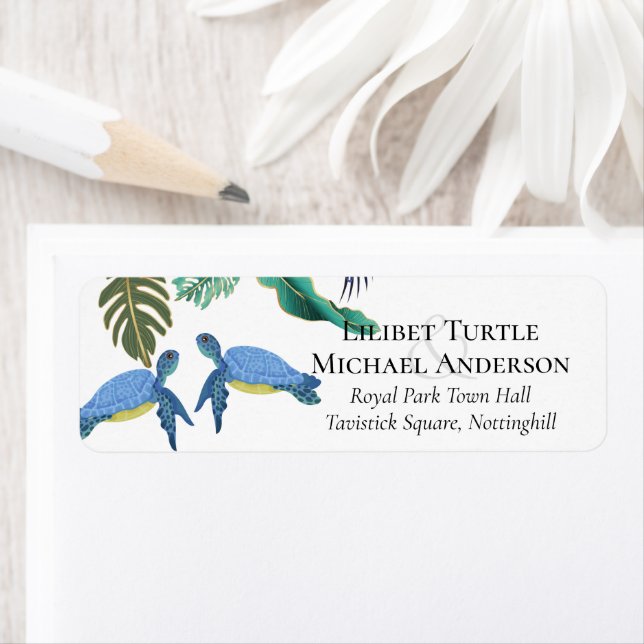 Sea Turtles Wedding Blue Yellow (Insitu)