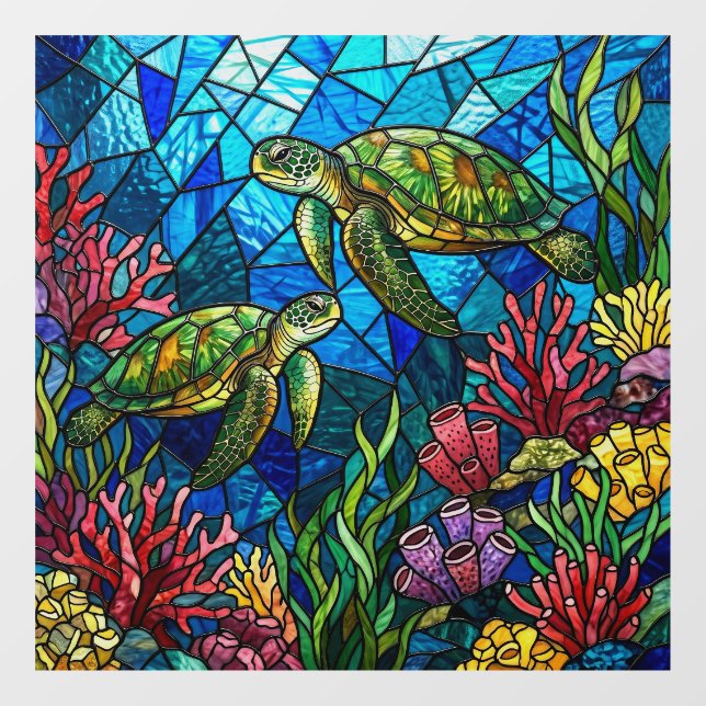 Sea turtles window cling (Sheet)