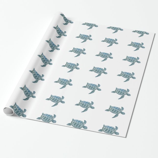 Sea Turtles Wrapping Paper (Unrolled)
