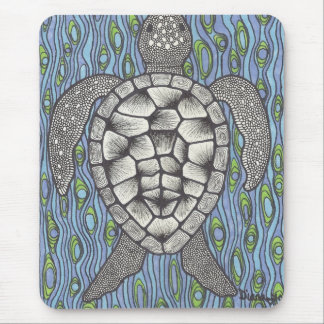 Sea Tutle On Blue Mouse Mat