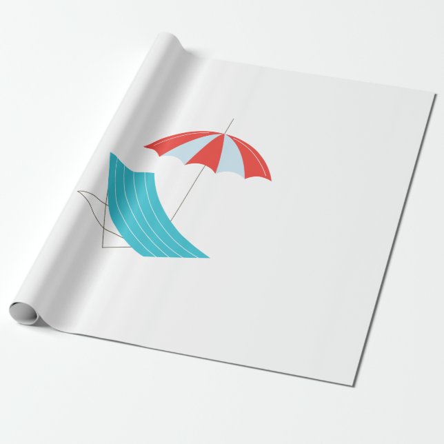 Sea umbrella chair wrapping paper (Unrolled)