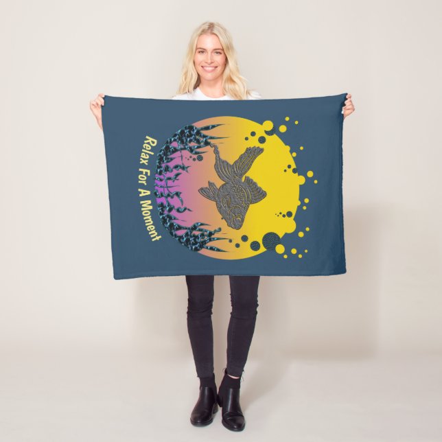 Sea Underwater Ocean Fish Beach Personalise Fleece Blanket (In Situ)