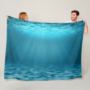 Sea Underwater with Sunbeams Fleece Blanket