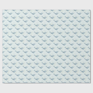 "Sea Unicorn" Watercolor Narwhal  Wrapping Paper