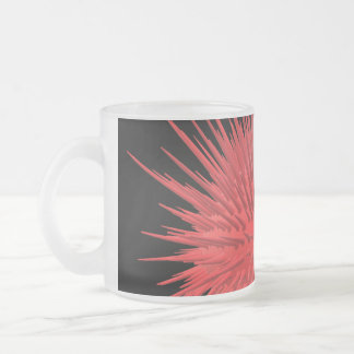 Sea urchin frosted glass coffee mug