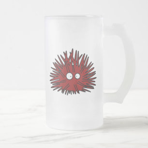 Sea Urchin Uni Spiny Red Hedgehog Ocean Frosted Glass Beer Mug