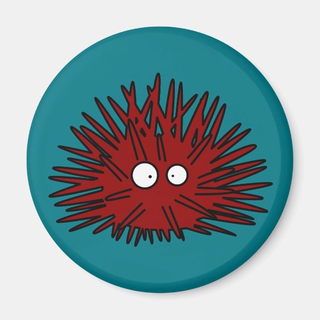 Sea Urchin Uni Spiny Red Hedgehog Ocean Magnet (Front)
