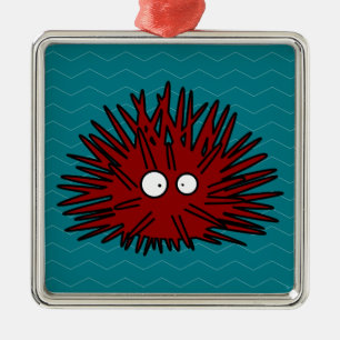 Sea Urchin Uni Spiny Red Hedgehog Ocean Metal Tree Decoration