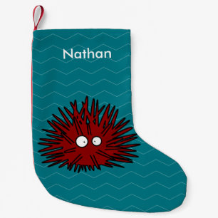Sea Urchin Uni Spiny Red Hedgehog Ocean Small Christmas Stocking