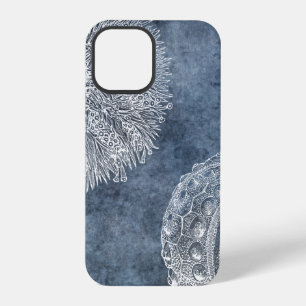 Sea Urchin Watercolor Ocean Navy Blue White iPhone 12 Pro Case