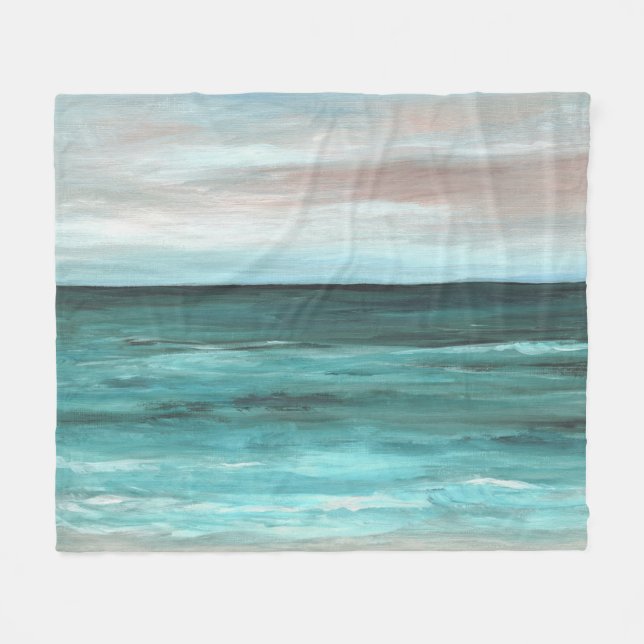 Sea View 265 aqua ocean Fleece Blanket (Front (Horizontal))