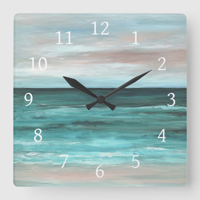 Sea View 265 Square Wall Clock (Front)