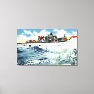 Sea View Avenue Waterfront View of the Surf Canvas Print