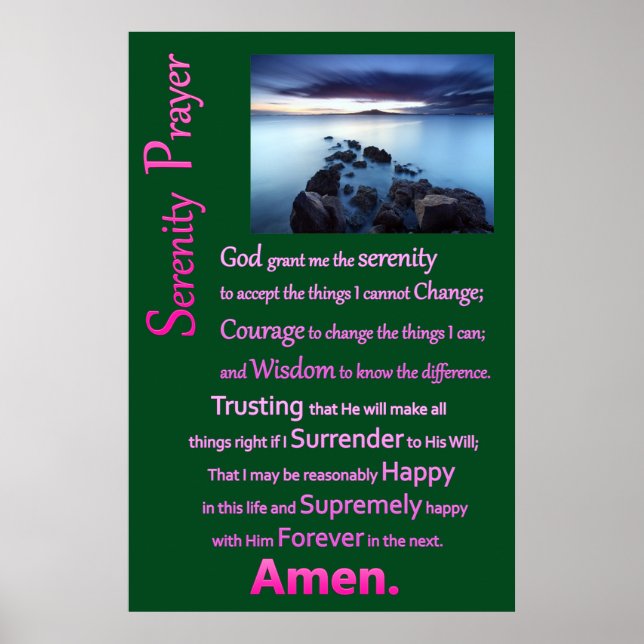 Sea View The Serenity Prayer Poster (Front)