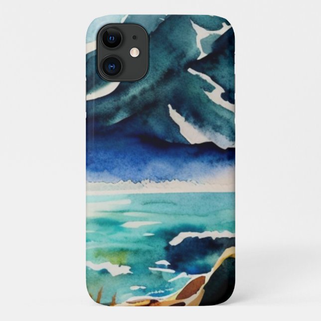 Sea view watercolor Case-Mate iPhone case (Back)