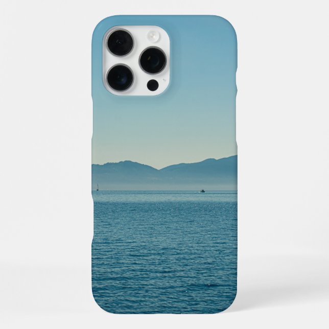 Sea View with Mountains iPhone Case (Back)