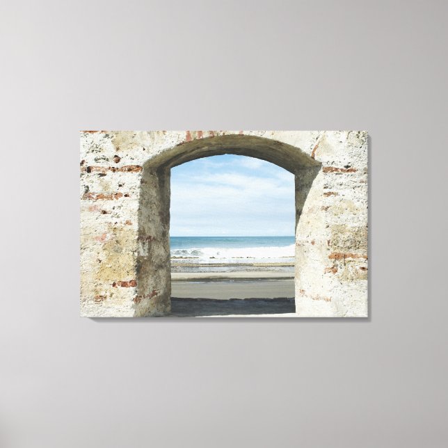 Sea viewed from an archway canvas print (Front)