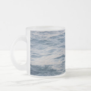 Sea water closeup  frosted glass coffee mug