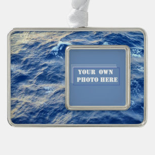 Sea Water Custom Photo Silver Plated Framed Ornament