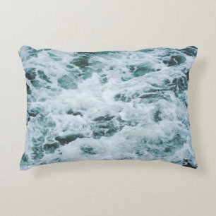 SEA WATER ON FOCUS PHOTOGRAPHY DECORATIVE CUSHION