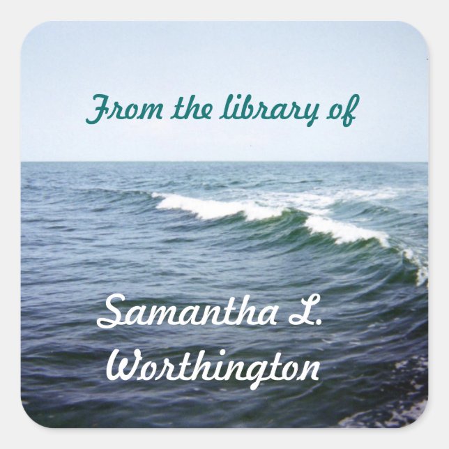 Sea Water Personalised Square Sticker (Front)