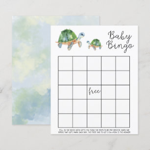 Sea Watercolor Turtles - Baby shower bingo game