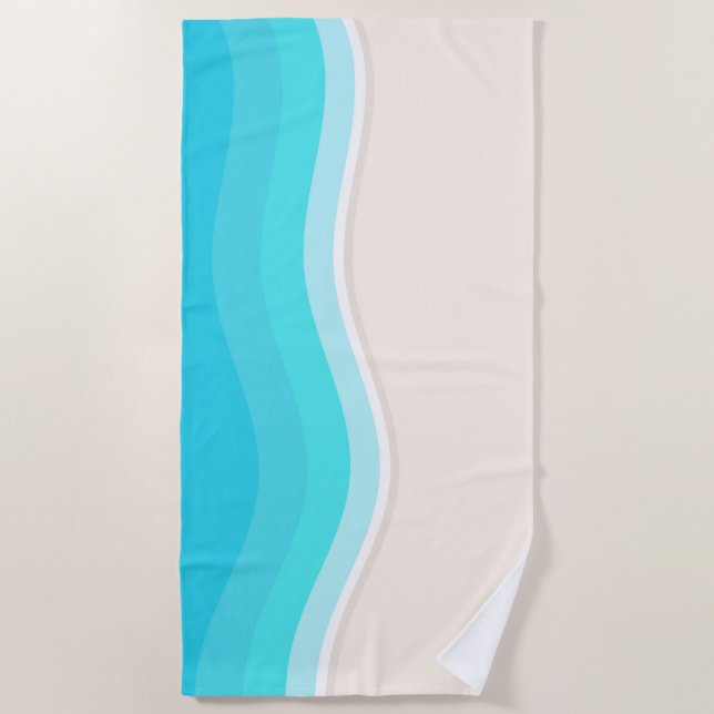 Sea wave Beach Towel (Front)