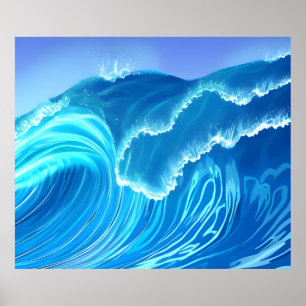 Sea wave design - Flowing Wave Poster