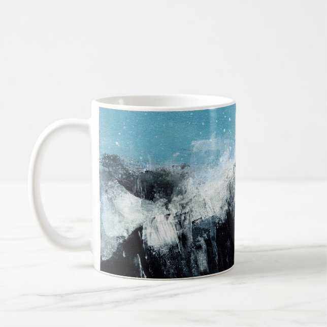 Sea wave. Hand painted illustration Coffee Mug (Left)