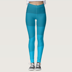 Sea waves blue pattern leggings