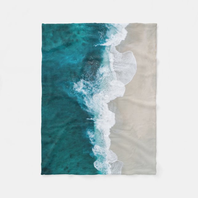 Sea Waves - Maldives Shore Fleece Blanket (Front)