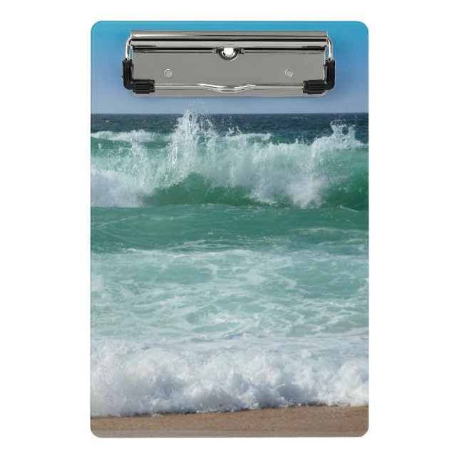 Sea Waves Seascape Beach Seaside Trendy Template Mini Clipboard (Front)