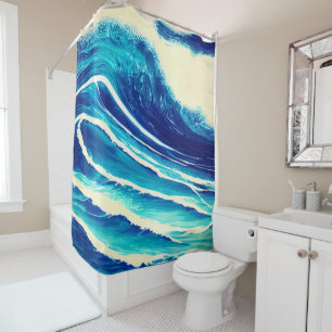 Sea Waves Swimming Travel Adventure Surfing Shower Curtain