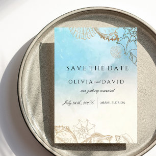 Sea Wedding  Summer Blue Ocean Beach Wedding  Save The Date