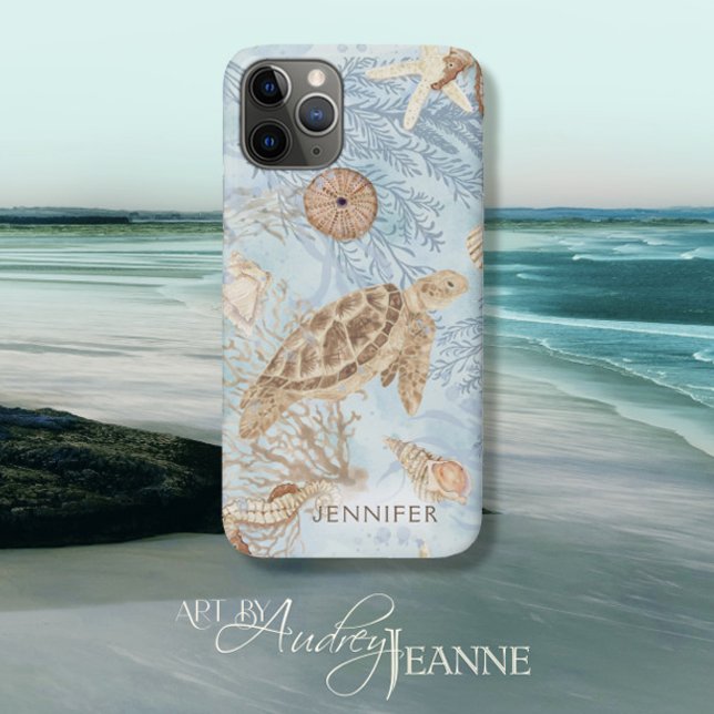 Sea Whispers Turtle Seahorse Starfish Personalised Case-Mate iPhone Case (Creator Uploaded)
