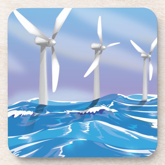 Sea Wind Power turbines Coaster (Front)
