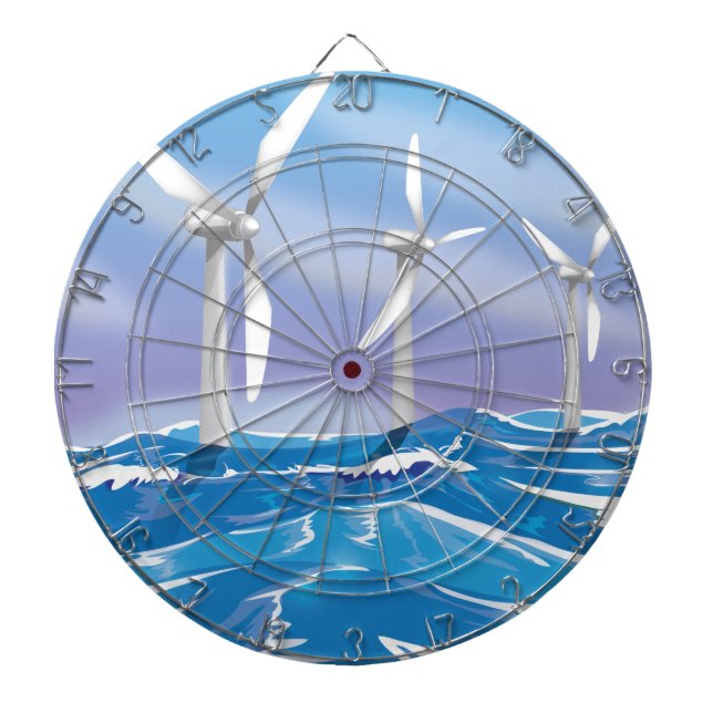 Sea Wind Power turbines Dartboard (Front)