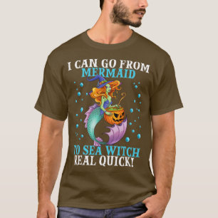 Sea Witch Halloween Mermaid Witch Scary Mermaid To T-Shirt