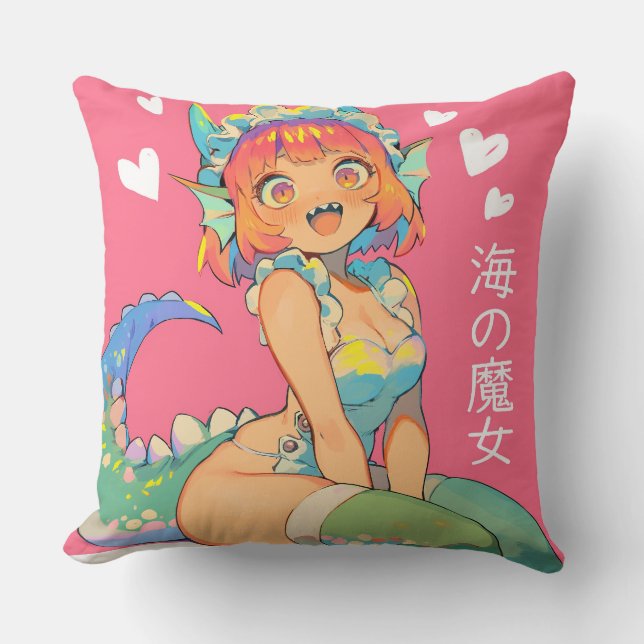 Sea Witch "Umi no Majo" Kawaii Anime Monster Girl Cushion (Front)