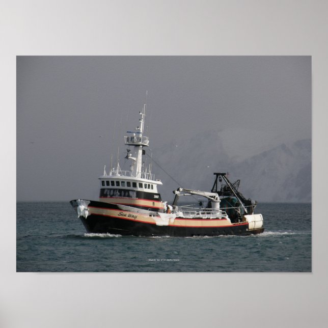 Sea Wolf, Fishing Trawler in Dutch Harbor, AK Poster (Front)